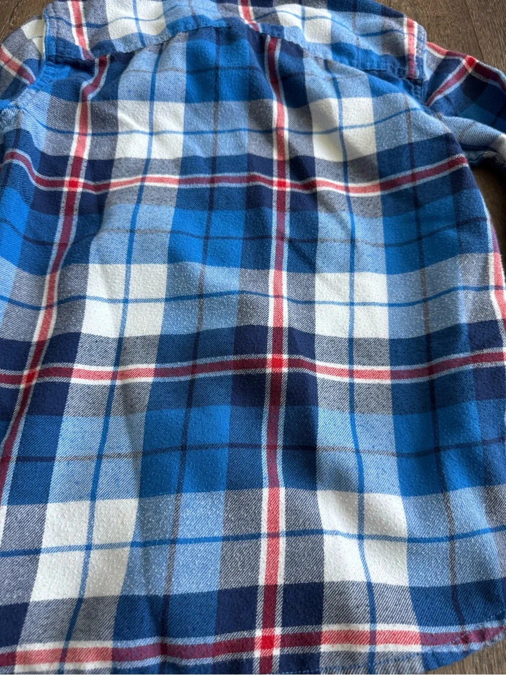 Abercrombie & Fitch Blue White Red Plaid Flannel Shirt Boys Size 7/8